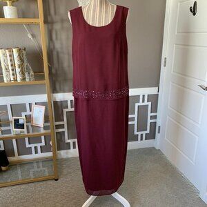 R&M Richards Sleeveless Merlot Gown